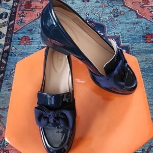 Bandolino Navy Blue Patent Leather Loafers